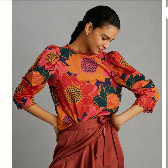 Farm x Anthropologie Puff-Sleeve Blouse - Picture 1 of 8